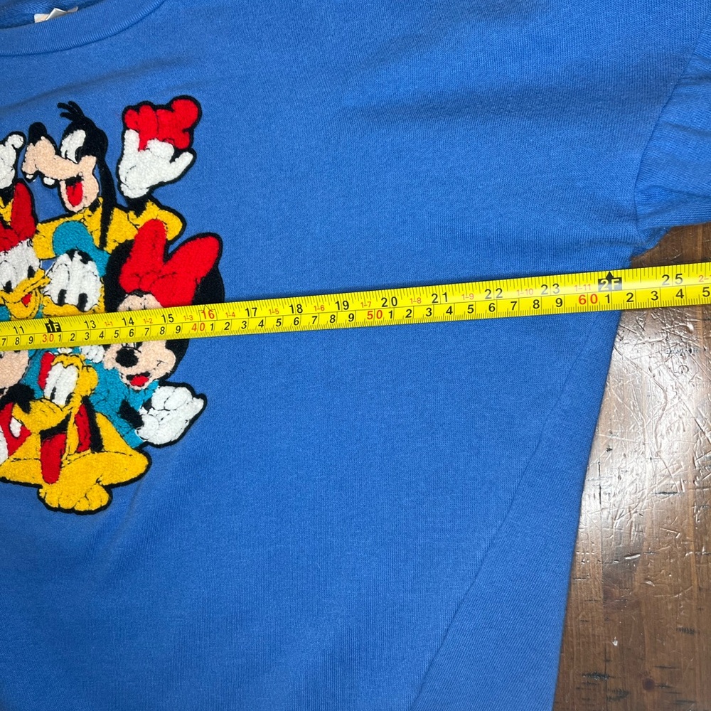 Disney Vintage Royal Blue Sweatshirt Women’s Junior Mickey and Friends Crew Neck - Picture 7 of 10